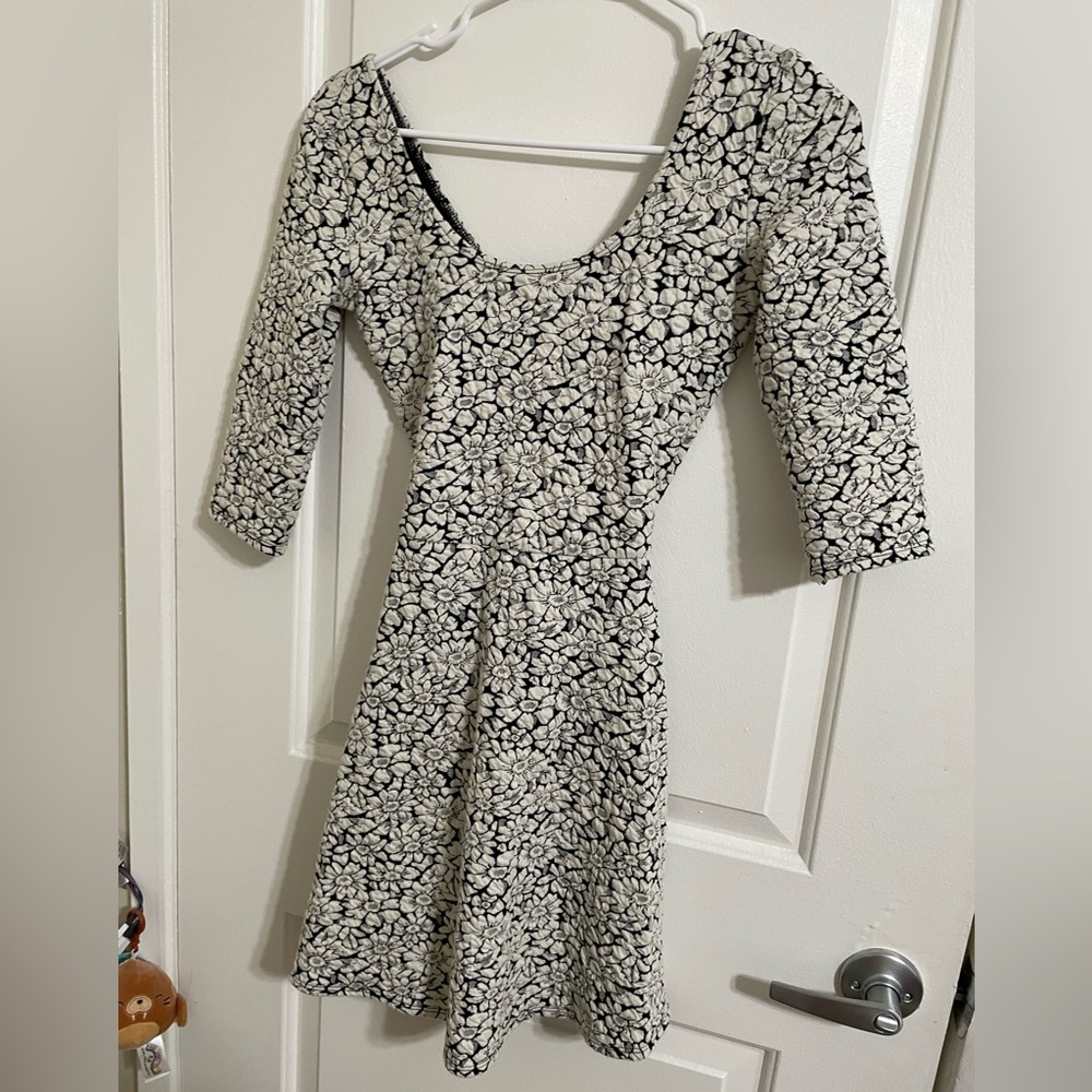 Black and white floral dress